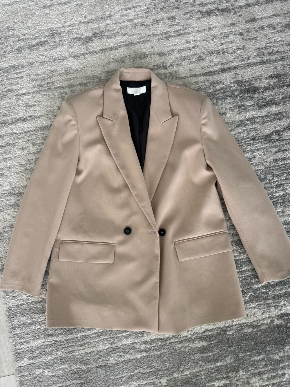Zara Women’s Taupe Double-Breasted Blazer Jacket